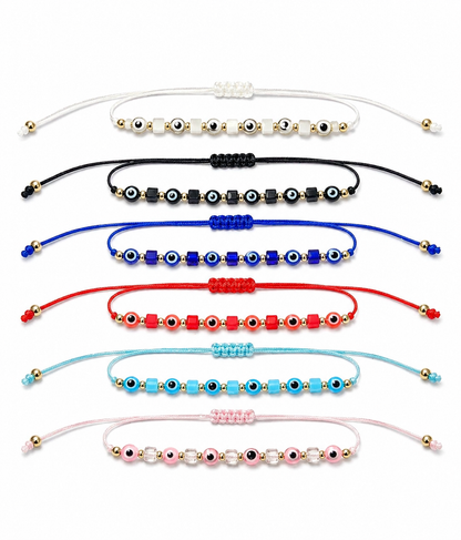 Beaded bracelets on a white background 