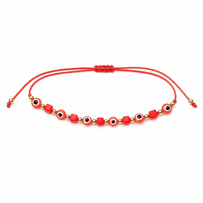 Red evil eye bead bracelet 