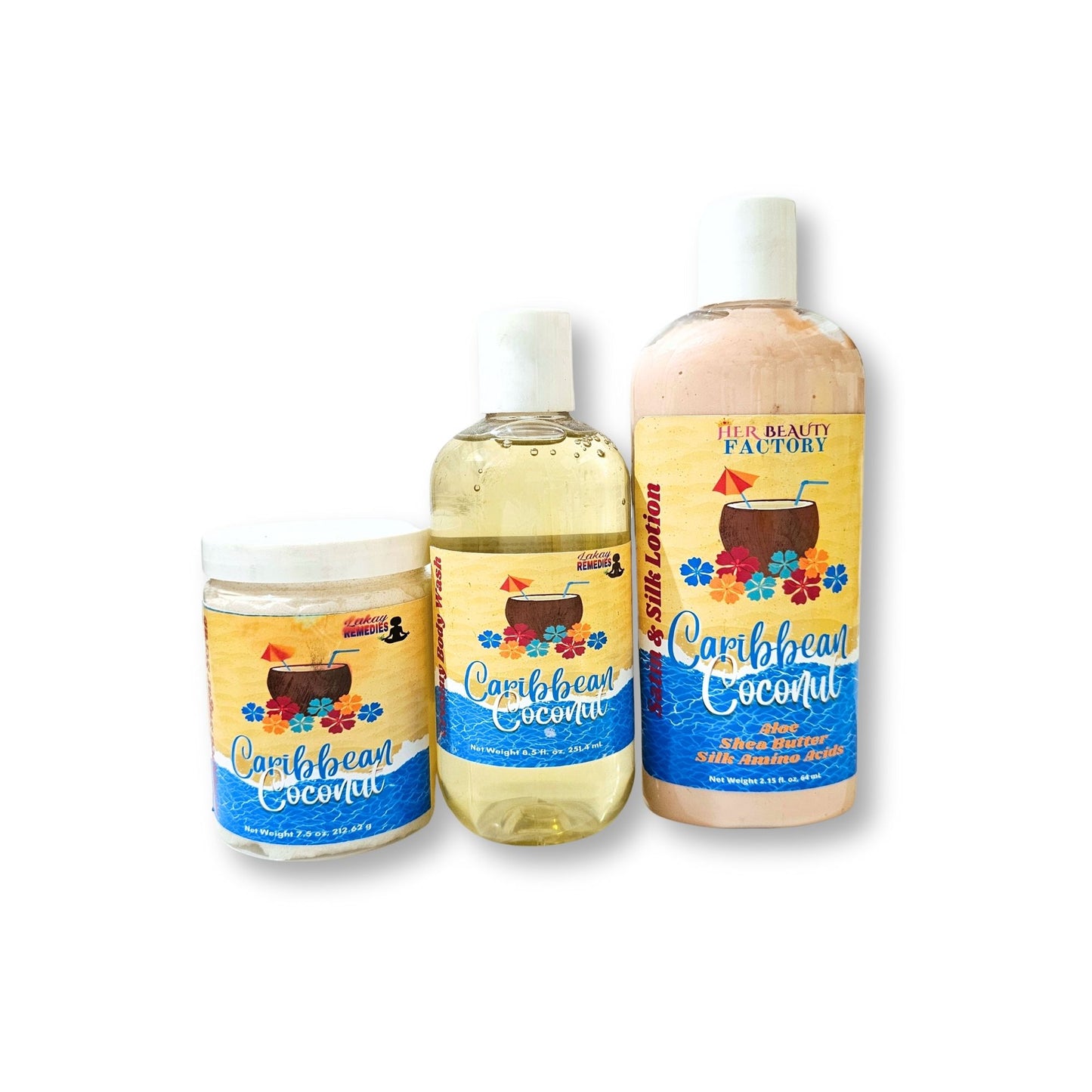 Caribbean Coconut Body Wash, Lotion & Whipped Sugar Scrub