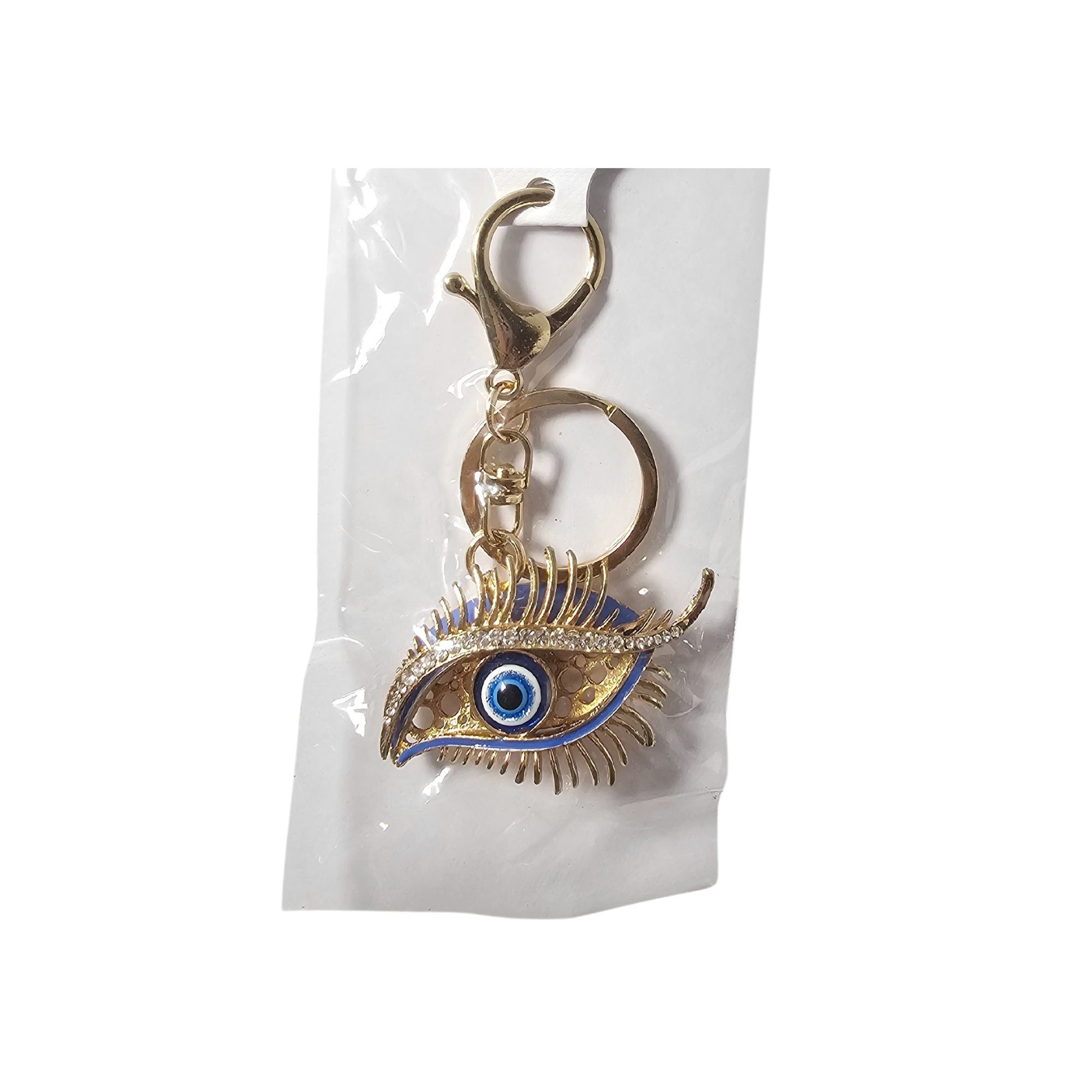 Evil Eye Rhinestone Thin Eyelid Keychain